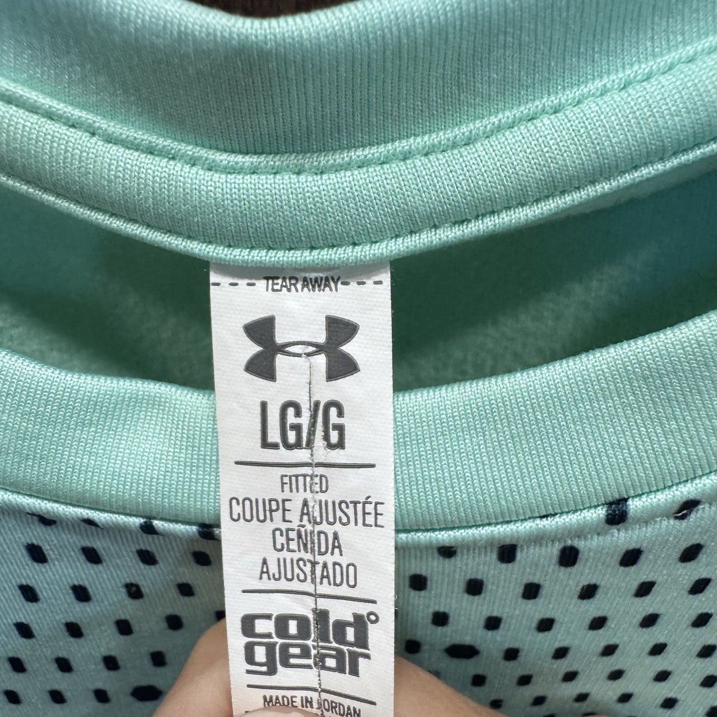 Under Armour ColdGear Fitted Long Sleeve Top Women’s L Blue Print Dot