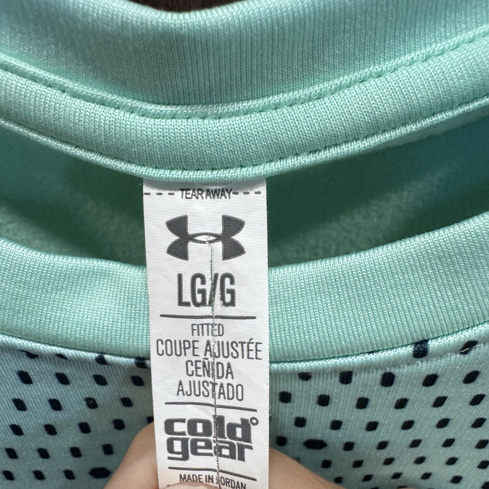 Under Armour ColdGear Fitted Long Sleeve Top Women’s L Blue Print Dot