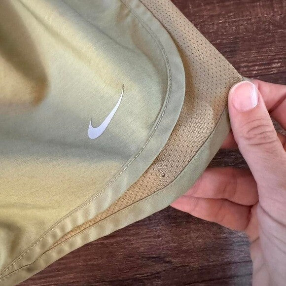 Nike Dri-Fit green running shorts with mesh lining LARGE