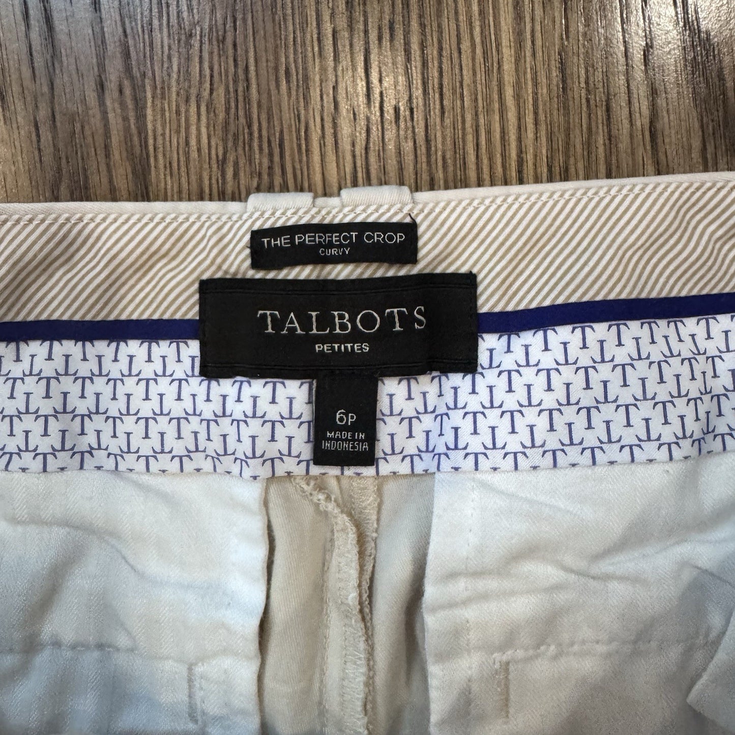 Talbots Petites Perfect Crop Pants 6P Curvy | White Stretch Cotton