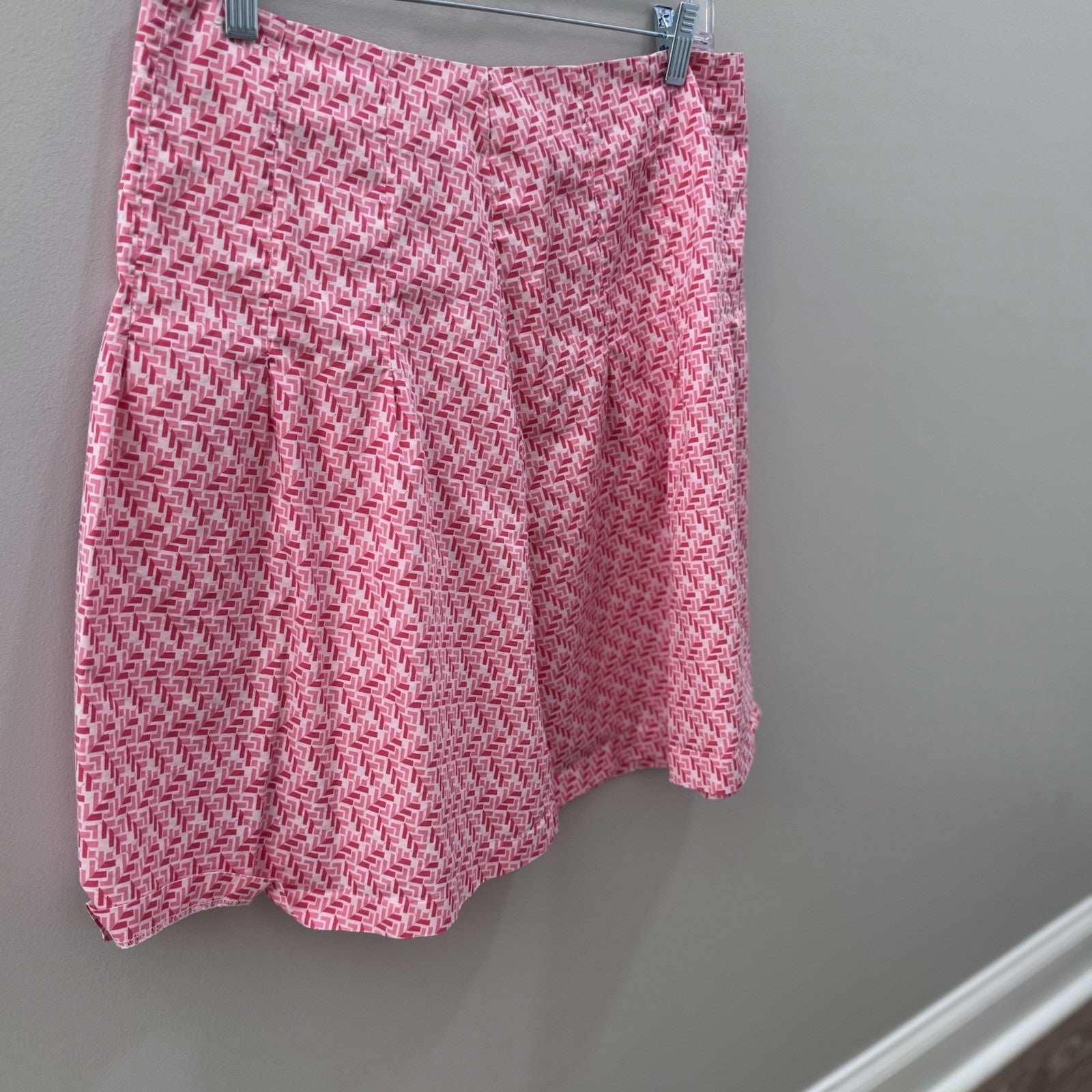 Old Navy Y2K Pink Geometric Print A-Line Skirt Women’s Sz 8 Cotton 2005