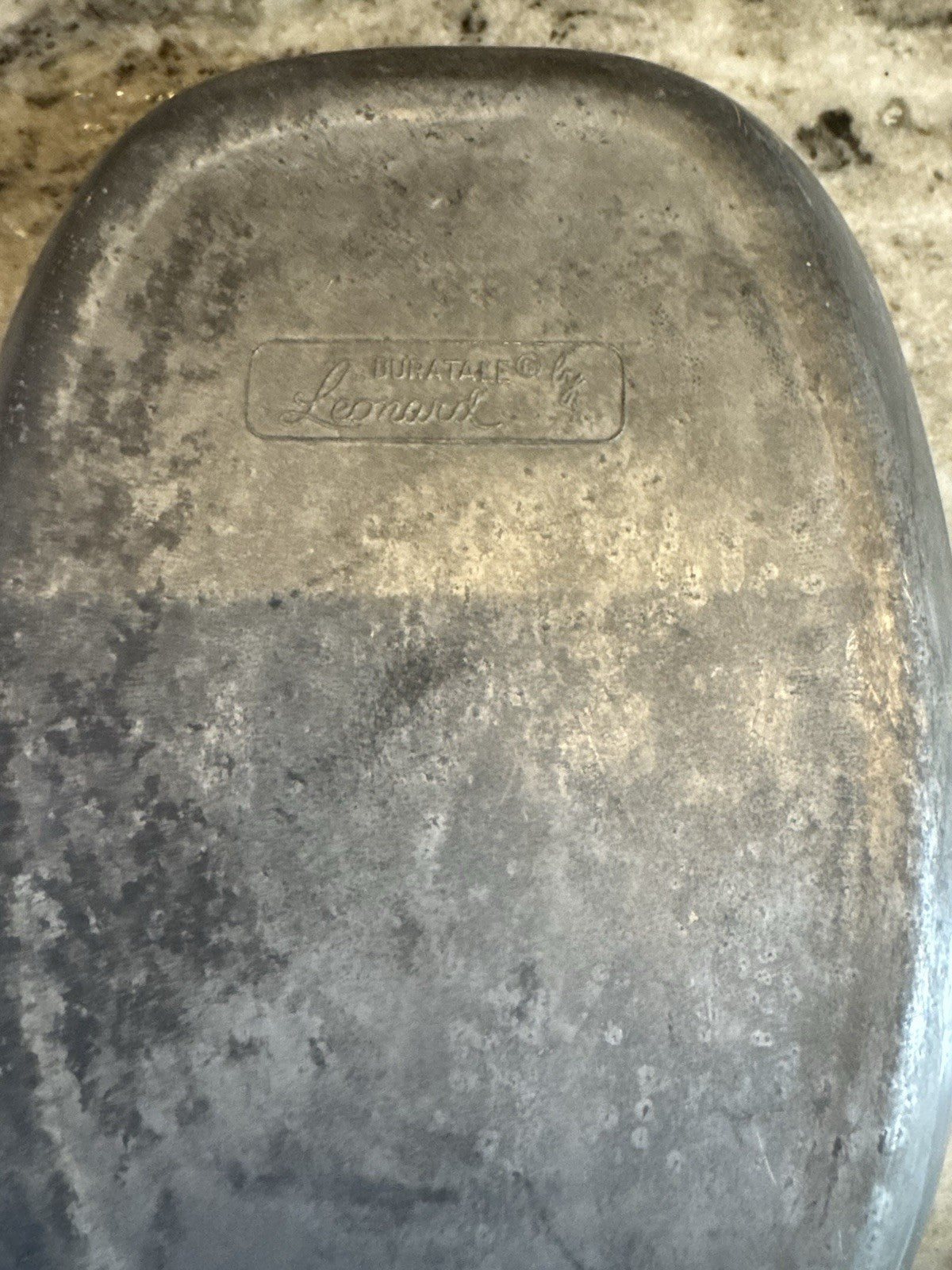 Give Us This Day Our Daily Bread Pewter Bread Tray Dish Duratale by Leonard Vtg