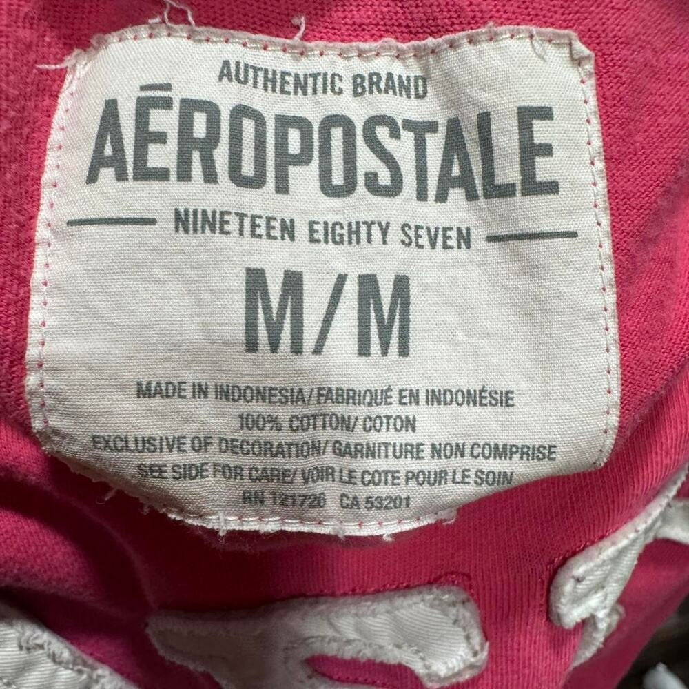Vintage Aeropostale pink & white tee Size M