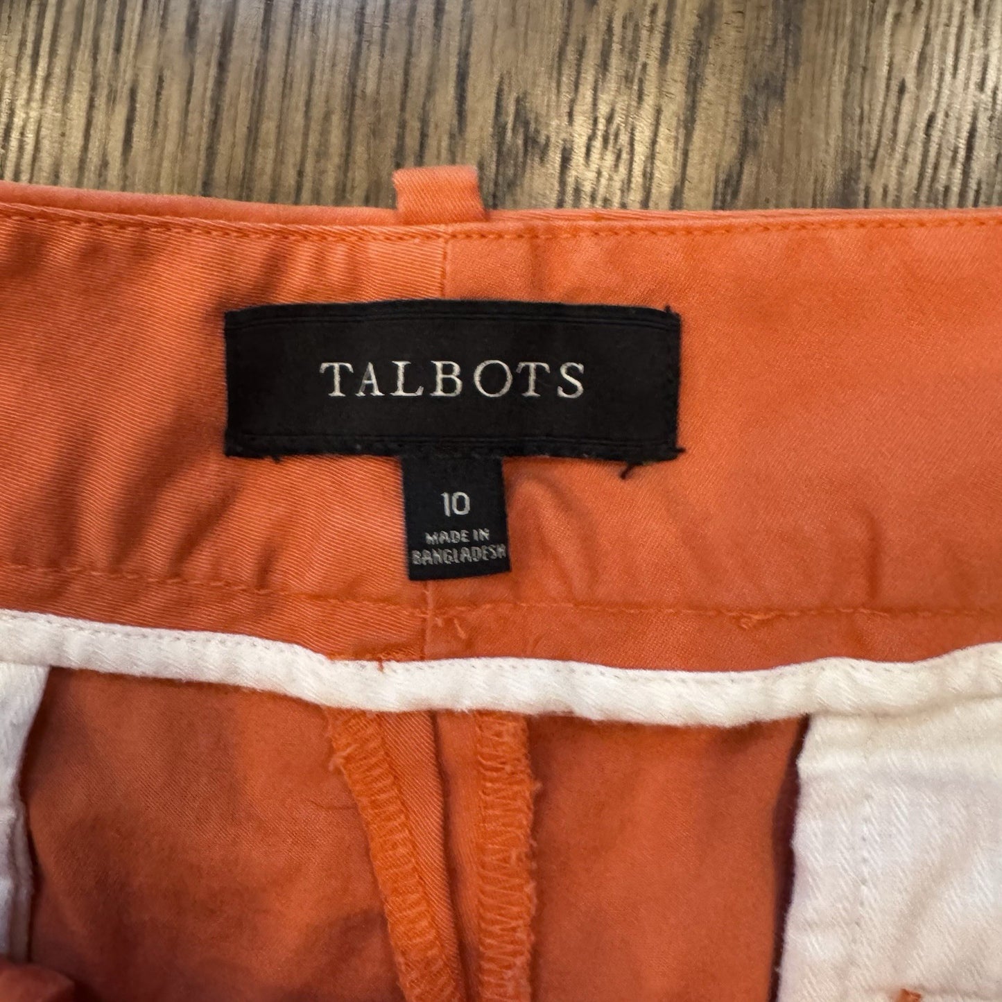 Talbots Women’s Orange Shorts Size 10 | Cotton Stretch Classic Chino | Summer