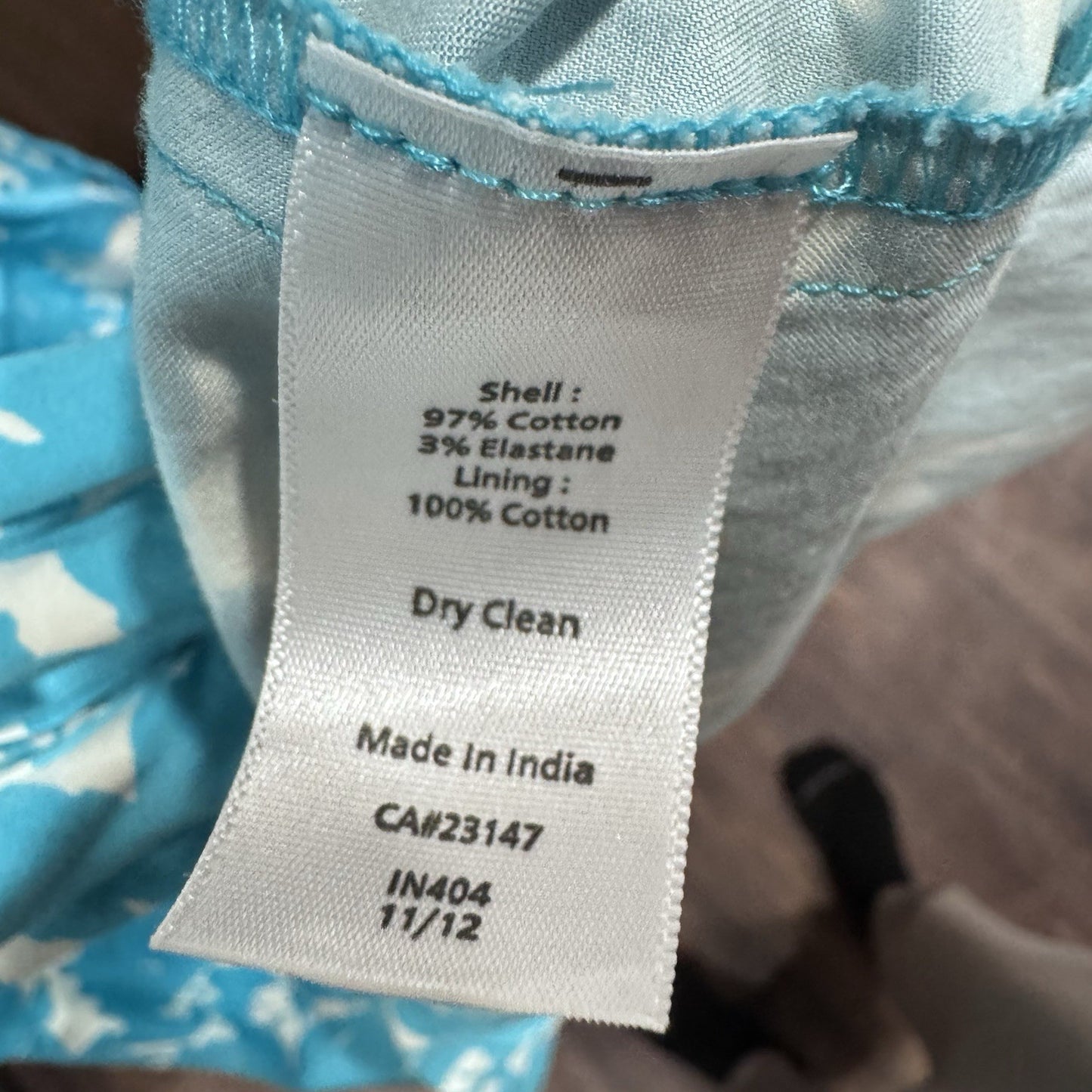 Talbots Womens Size 14 Sleeveless Aqua Blue White Floral Fit and Flare Dress