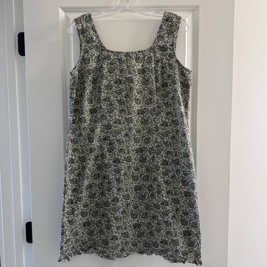 Faded Glory Women’s Sleeveless Dress L 12/14 Green Purple Paisley Floral