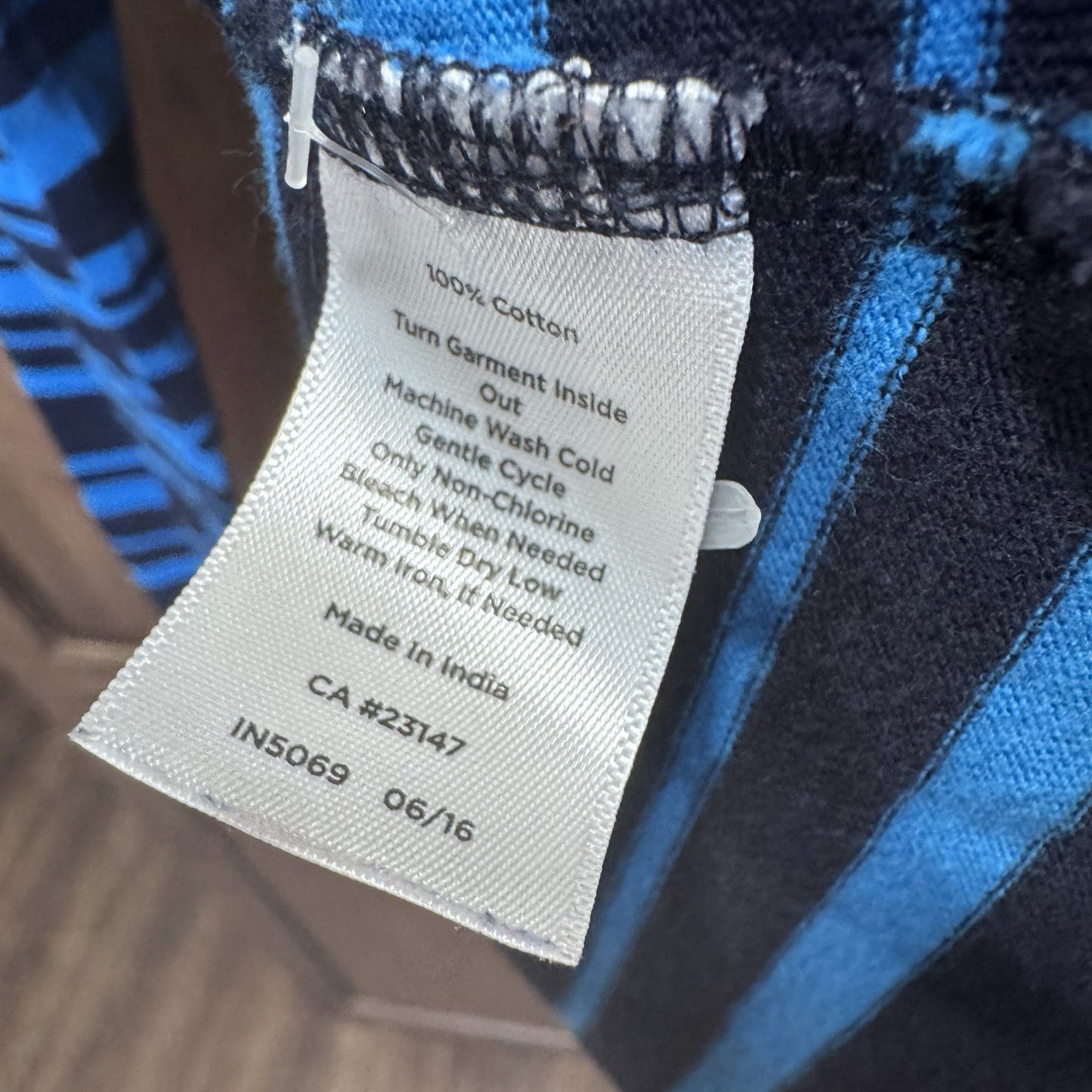 Talbots Women’s Striped Long Sleeve Top Blue Black Cotton Size M