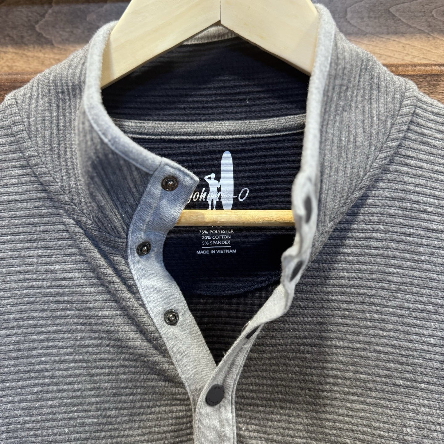 Johnnie-O “Stamford” Snap Pullover – Charcoal Gray – Men’s Medium