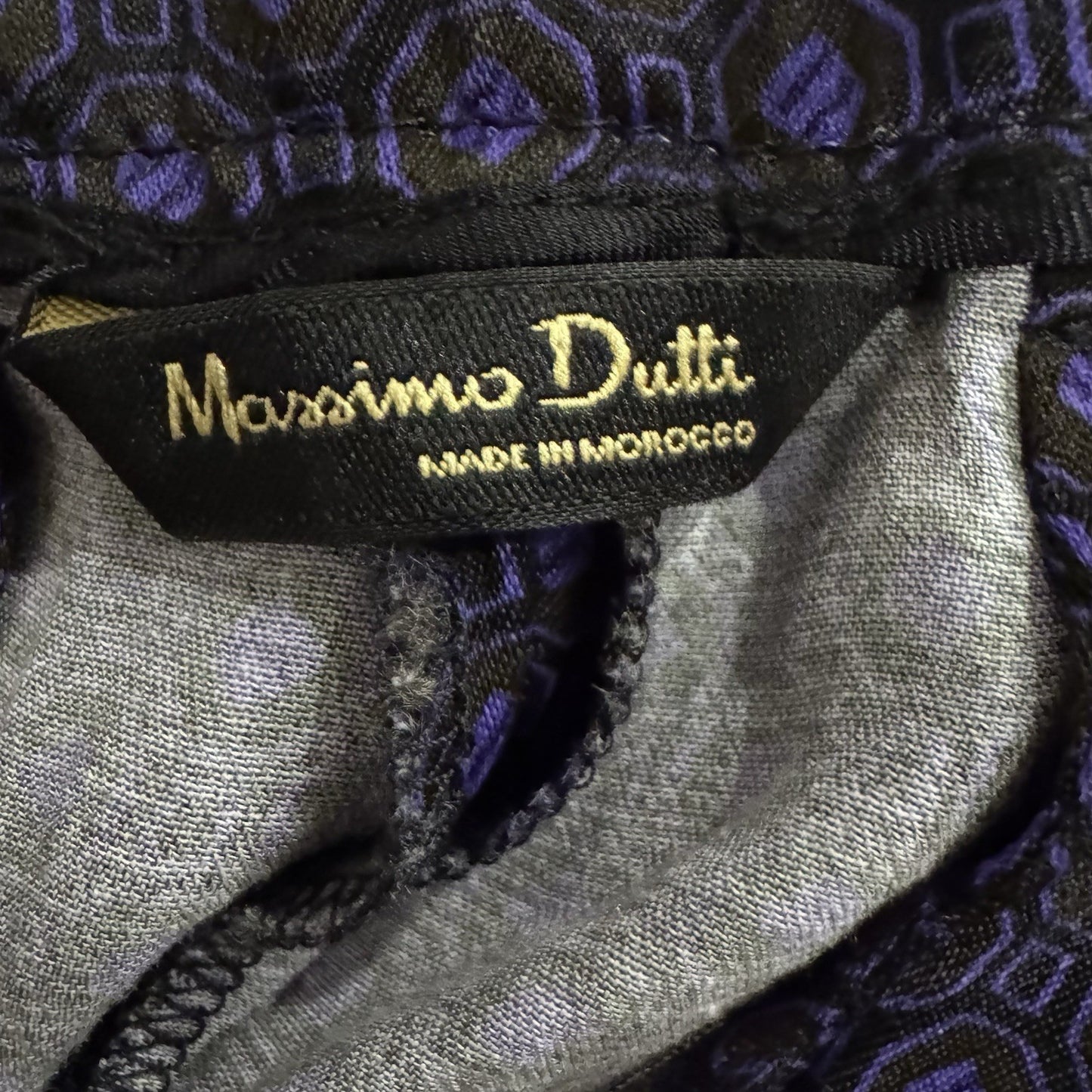 Massimo Dutti Purple Satin Trousers Geometric Pattern New Pants Size 6