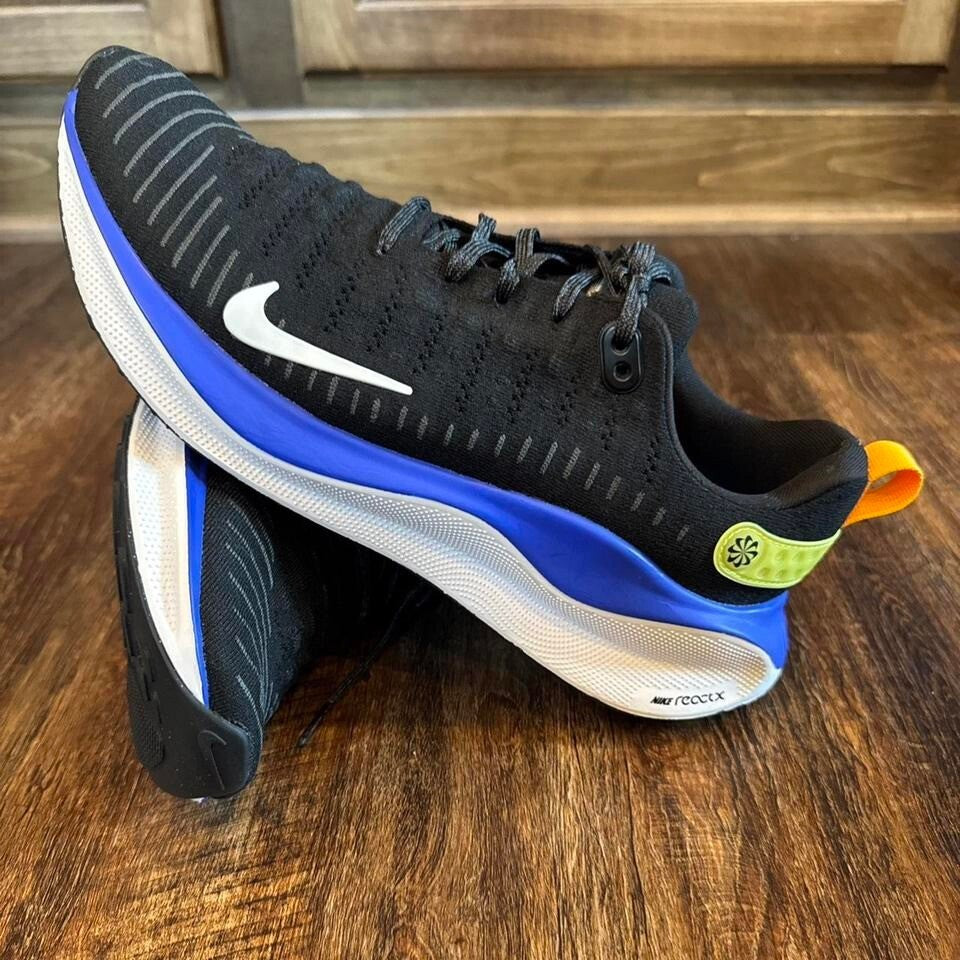 Nike React X Infinity Run Flyknit 4 Black Blue Mens Running DR2665-005 SZ 9 NEW