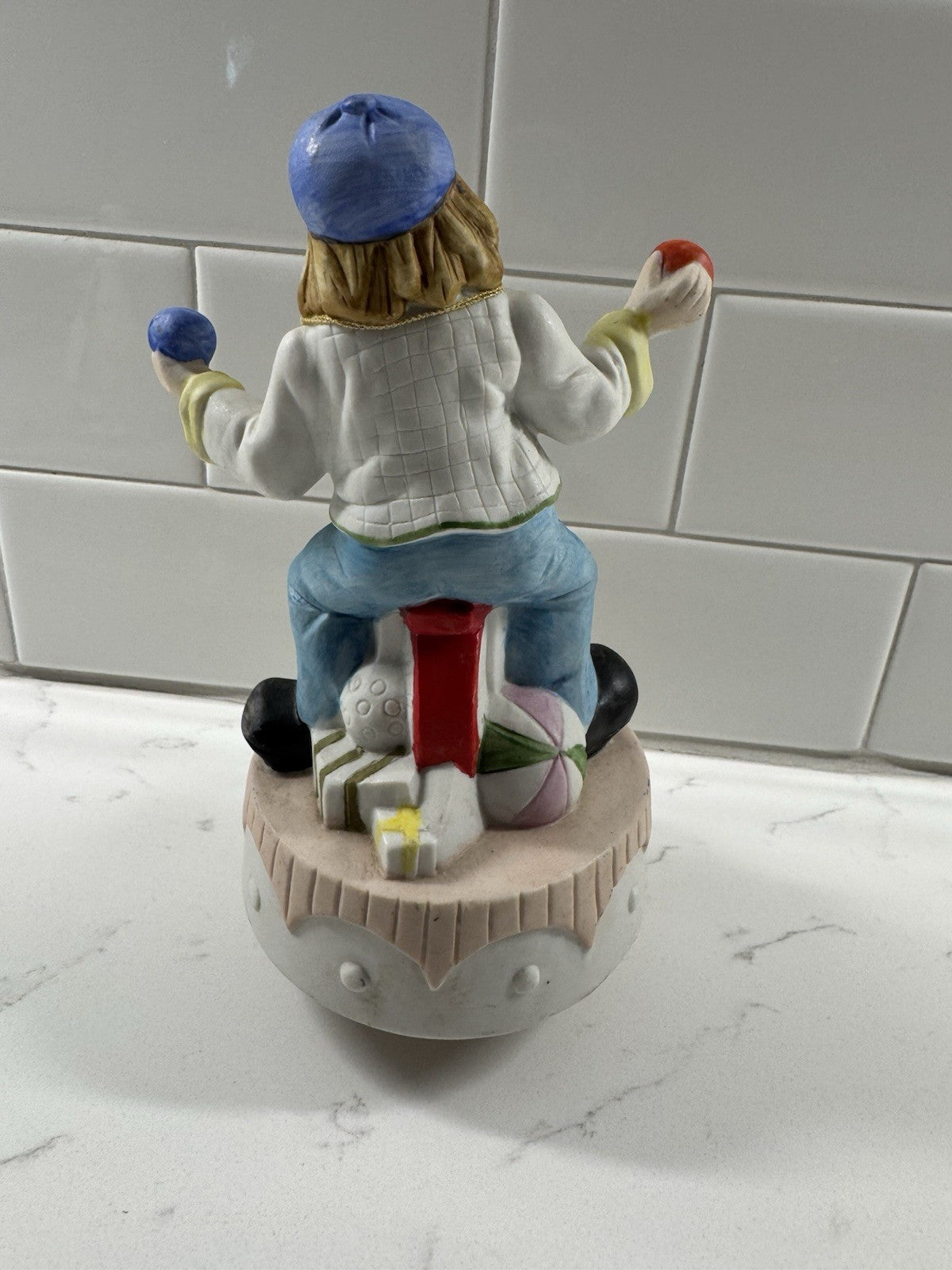Vintage Clown Windup Music Box Rare & Hard To Find