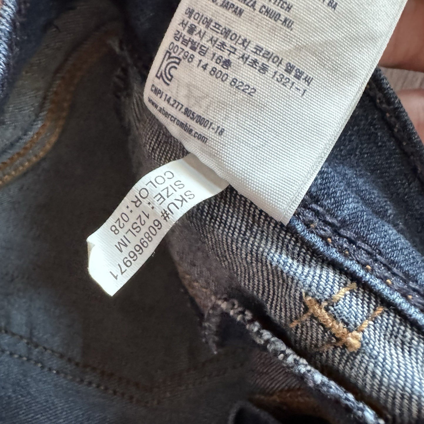 Abercrombie Kids Girls 12 Slim Skinny Jeans Dark Wash Denim Stretch