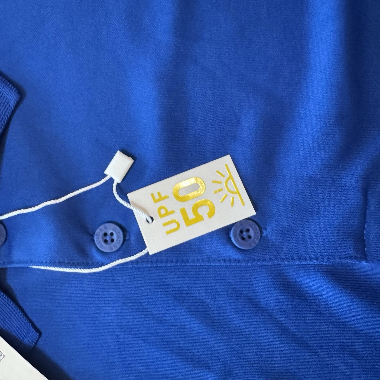 Adidas Golf Polo Shirt XL Blue UPF 50 Grey Goose Vodka Logo NWT