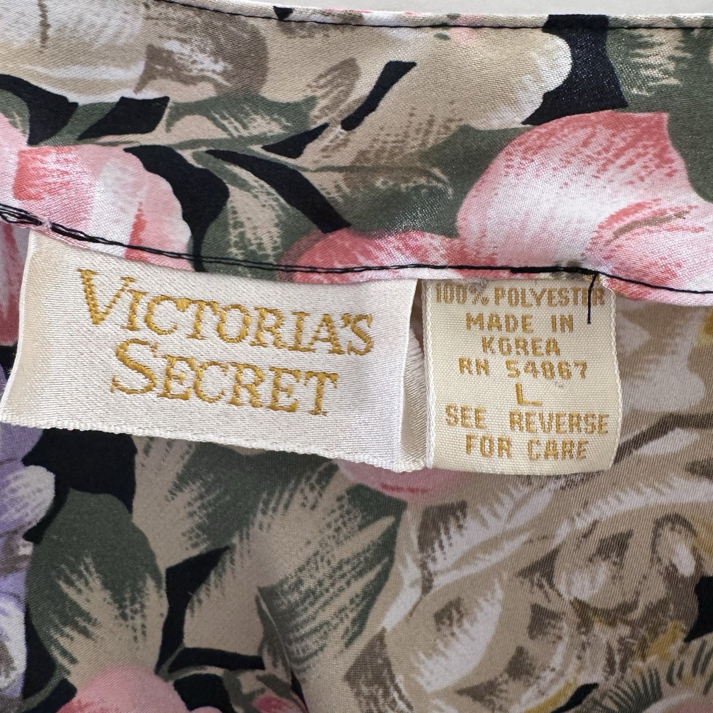 VTG Gold label Victoria’s Secret Floral Lace Camisole Large Made in Korea Y2K