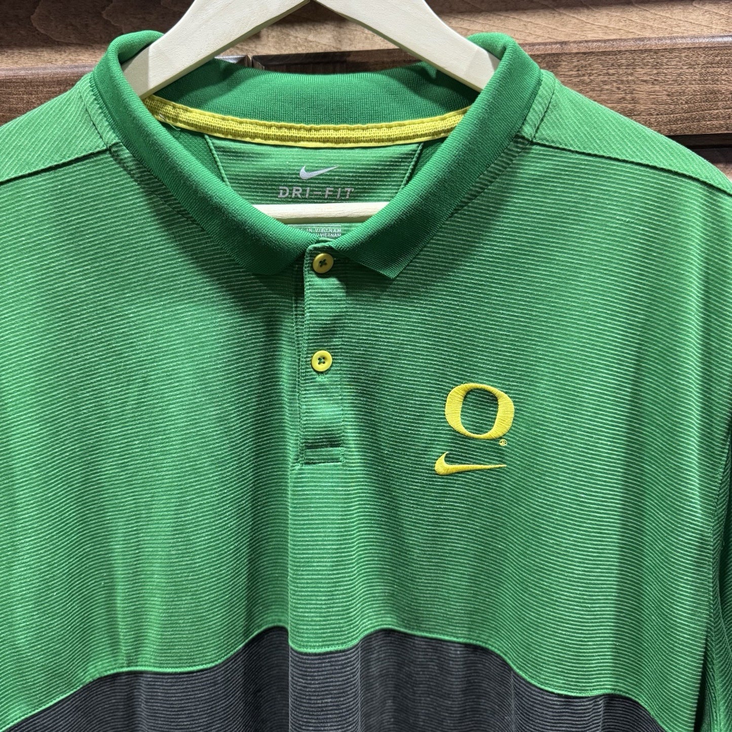 Nike Oregon Ducks Dri-FIT Polo Shirt Green Gray Colorblock 3XL AR6510-377