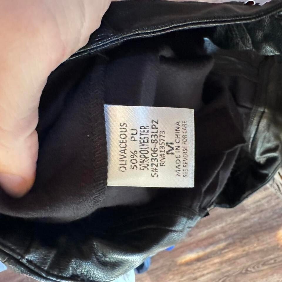 NWT Medium Black faux leather pants
