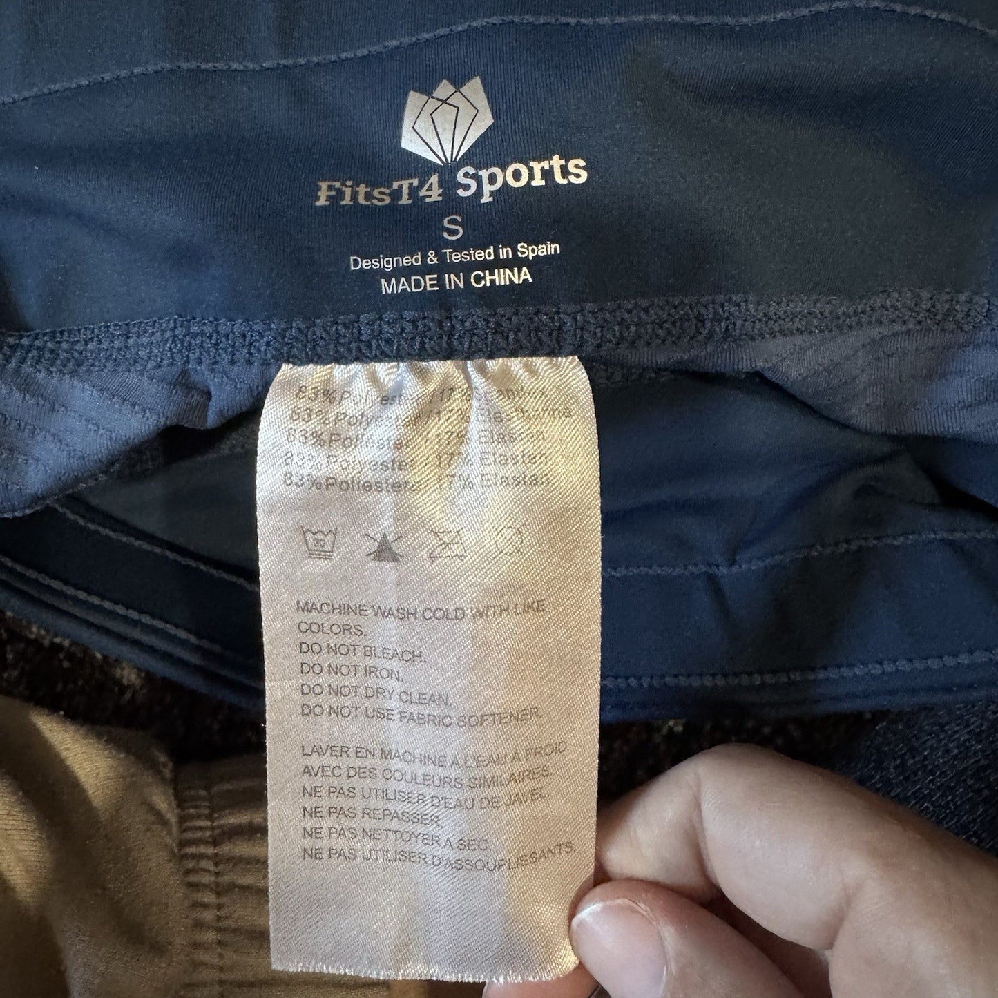 FitsT4 Sports Women’s Equestrian Riding Tights | Size S | Navy Blue Knee Patch