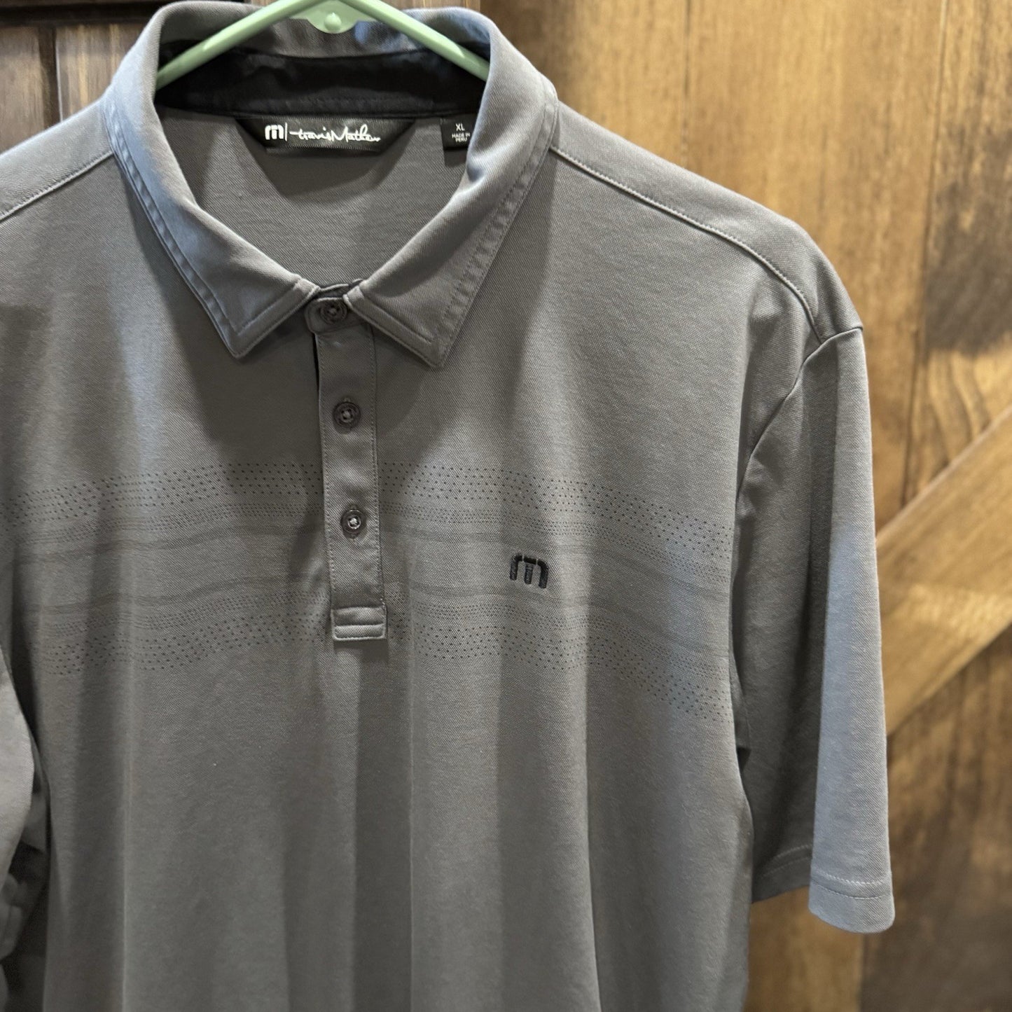 TravisMathew Men’s Polo Shirt XL Gray Athletic Golf Pima Cotton Blend