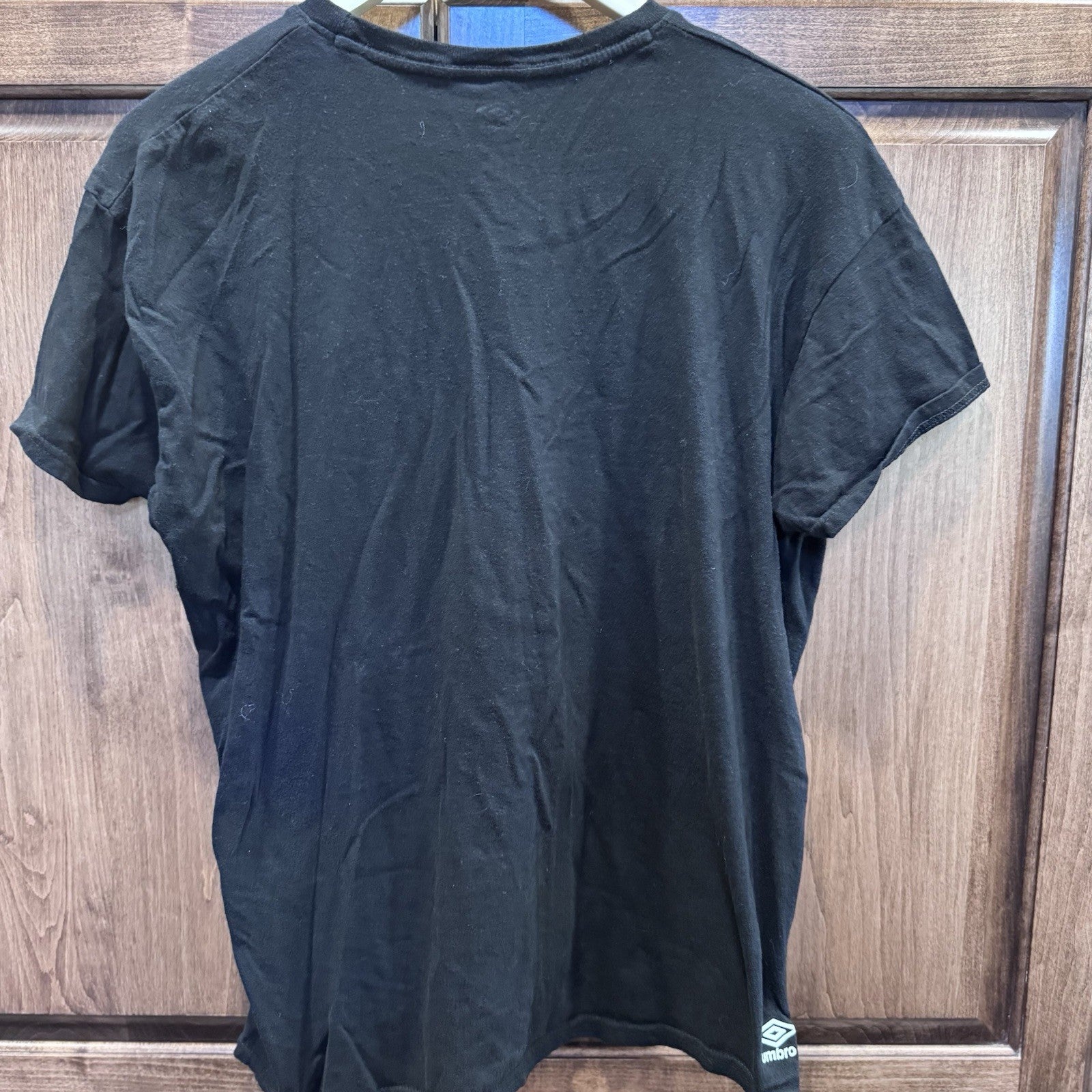 Umbro Black T-Shirt Men’s Size L Cotton Logo Tee Soccer Athletic Streetwear