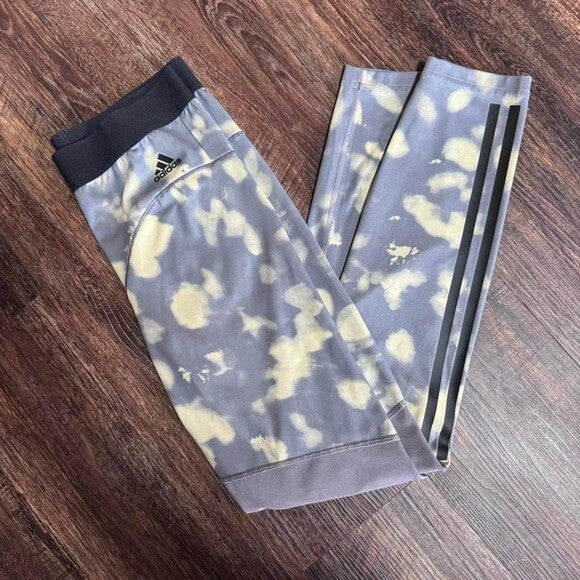 ADIDAS Women's HyperGlam Printed 7/8 Tight Leggings Trace/Yellow SIZE: Med