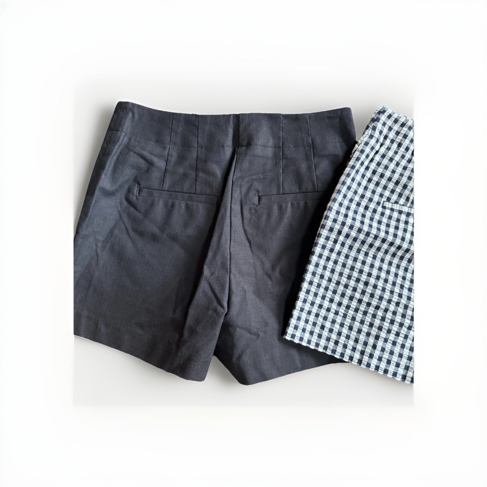 LOFT Petites Shorts Lot | Size 00P | Gingham Check & Solid Black | NWT | Summer