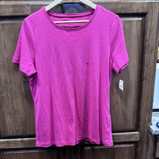 NWT Talbots Women’s T-Shirt XL Pink Short Sleeve 100% Cotton Classic Fit Tee
