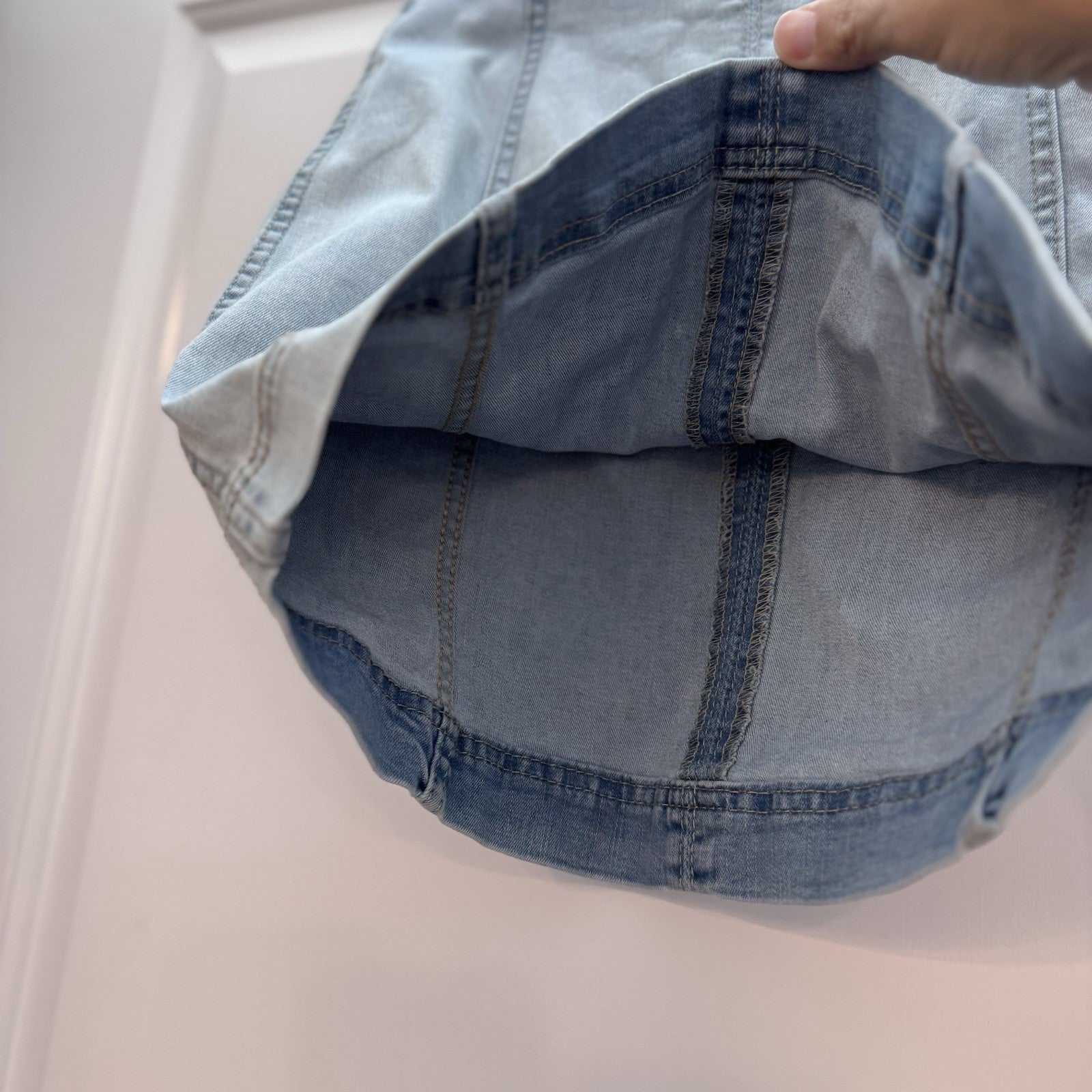 Wild Fable Denim Mini Skirt Size 0 Blue High Waist Stretch Jean Skirt Y2K Trendy