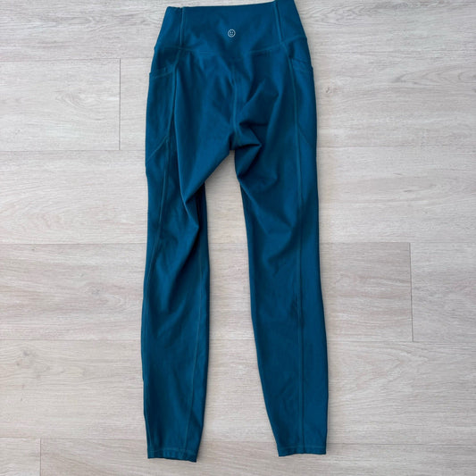 Gilly Hicks Leggings Women Small Teal High Rise Stretch Recycled Activewear