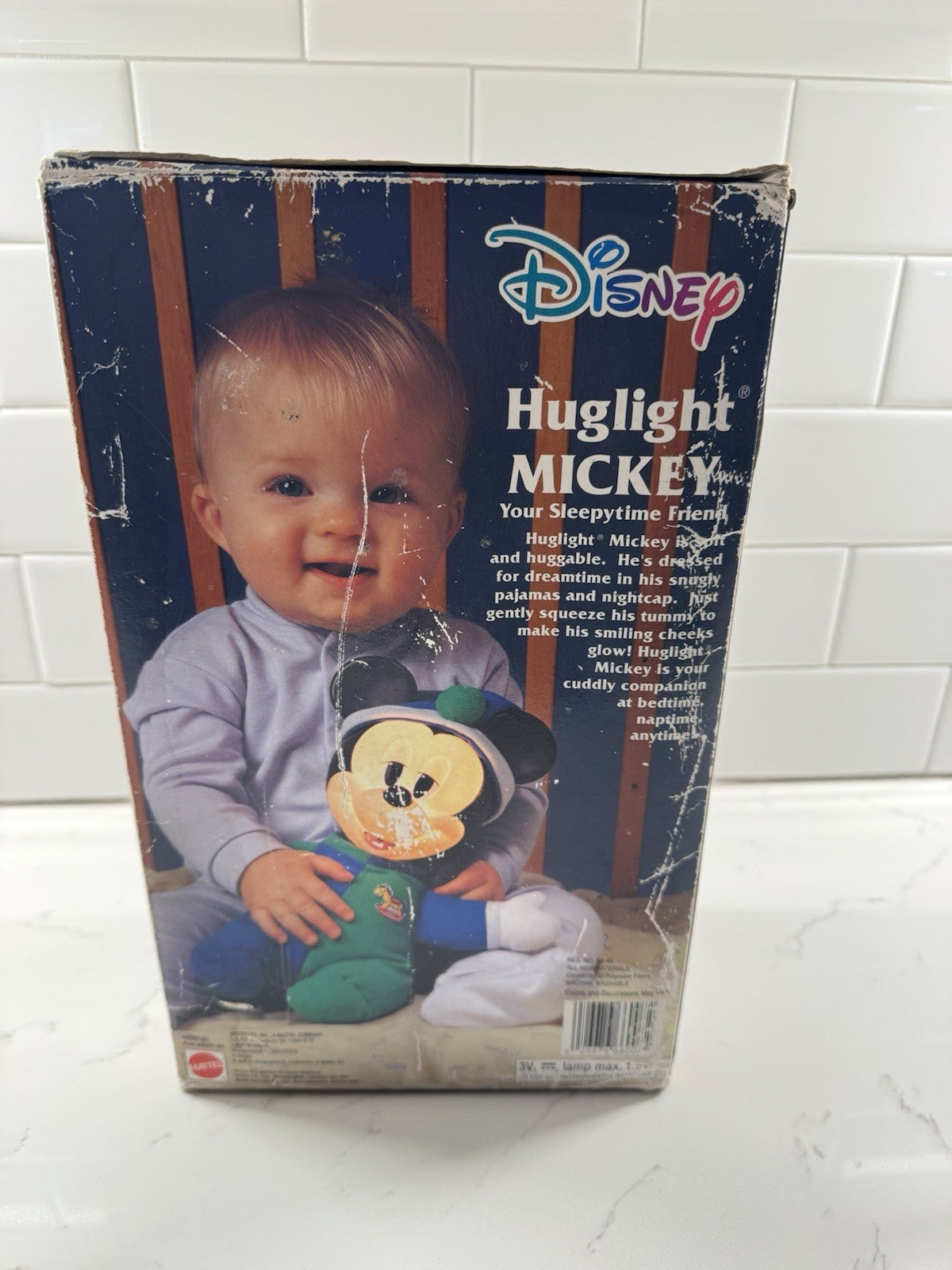 Vintage Huglight Mickey Mouse 13" Plush Toy Mattel Sleepytime Friend Glow NEW