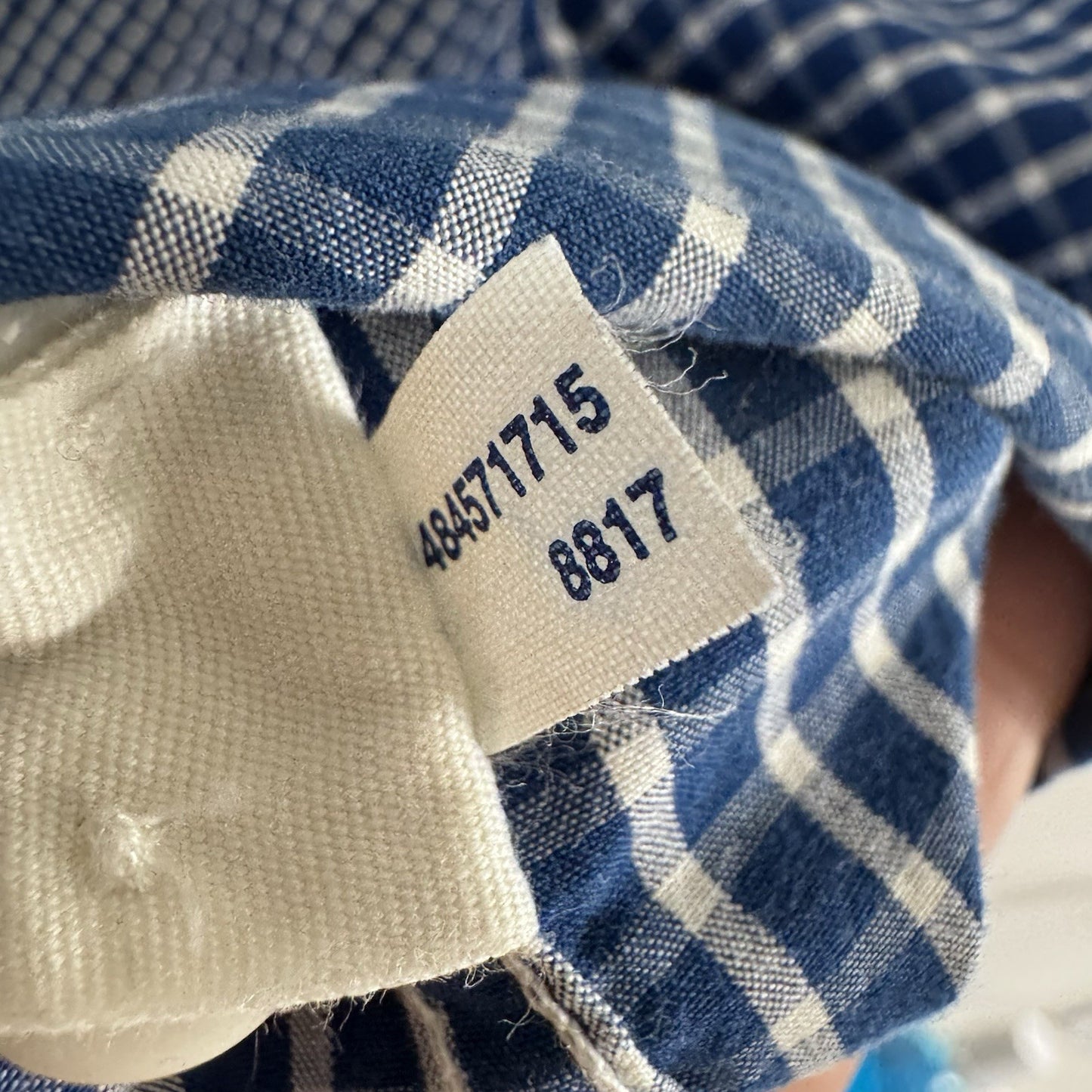 American Eagle Blue Plaid Shirt Men L Button Down Cotton Long Sleeve Casual