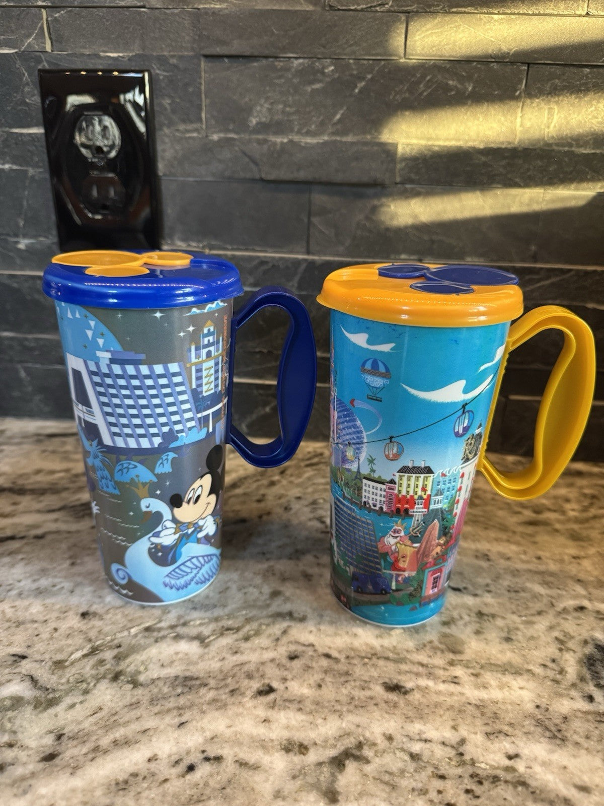 Lot of 2 Walt Disney World Resort Mugs Pink and Blue