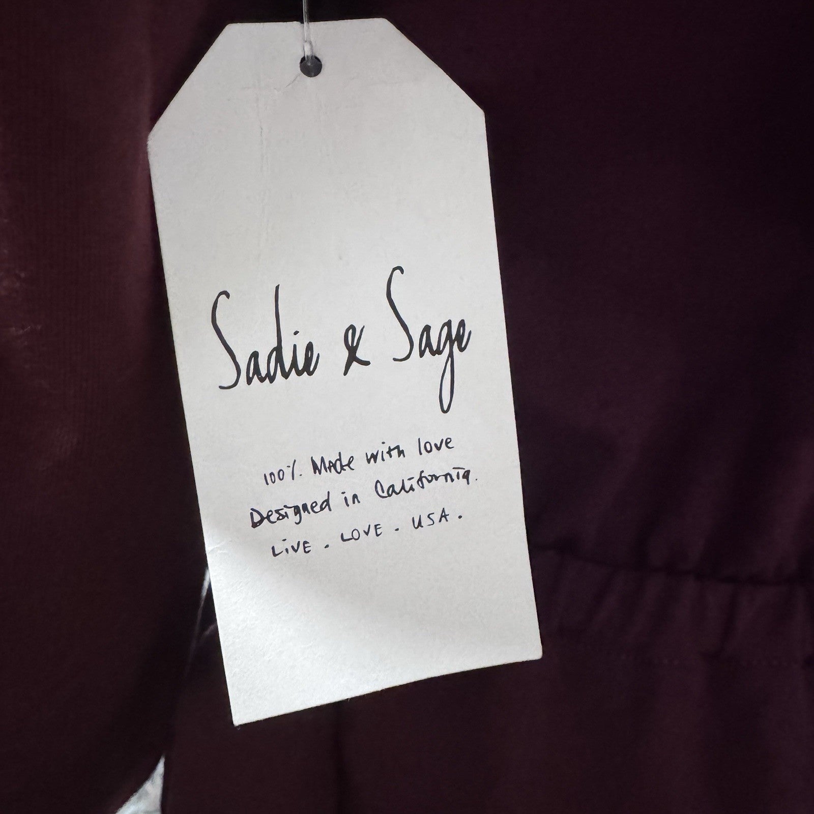 Sadie & Sage Wrap Dress Women’s Small Burgundy Long Sleeve Tie Waist NWT