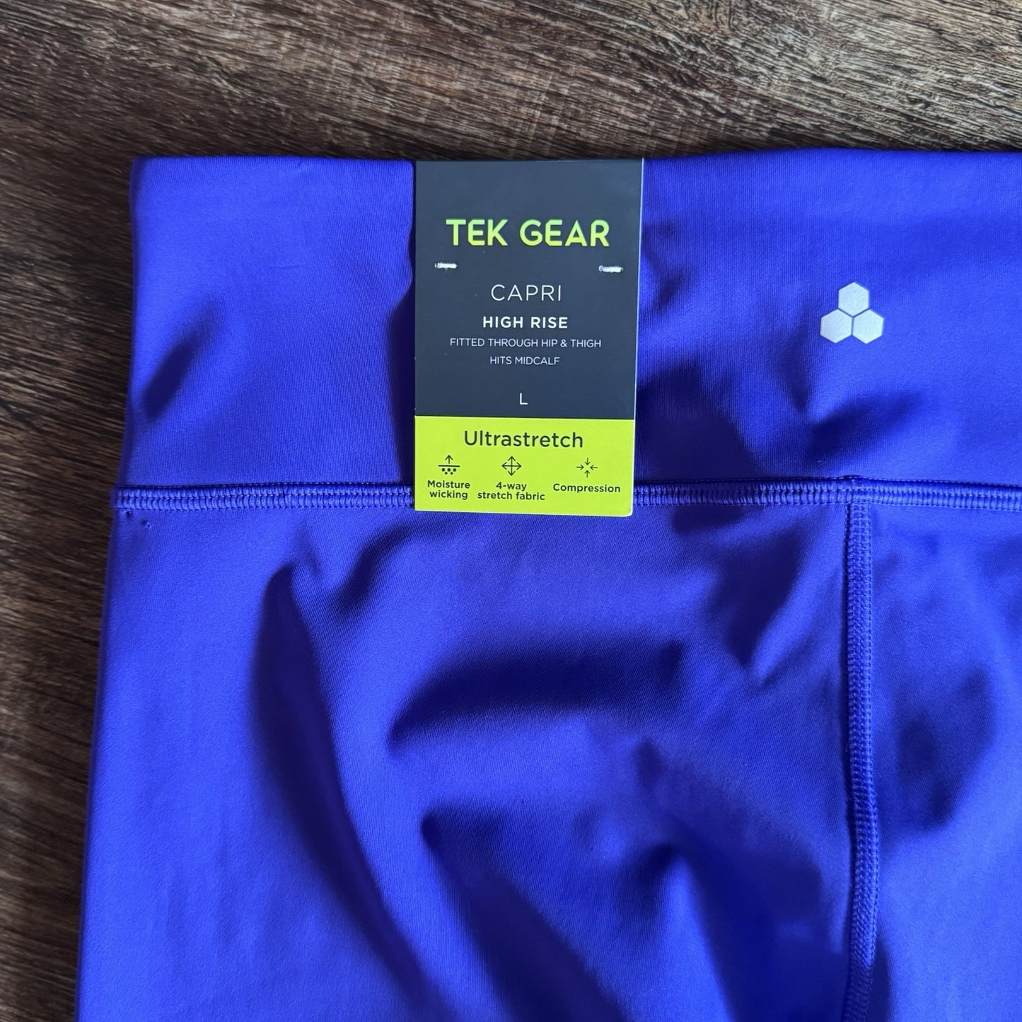NWT Tek Gear Ultrastretch Capri Leggings Size L | Purple Athletic Workout Pants