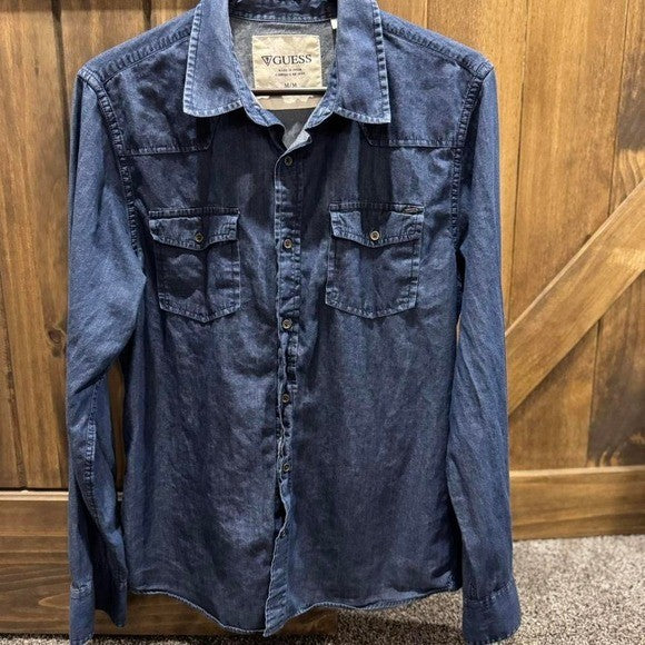 Guess Jeans Denim Button-Up Shirt - Size M