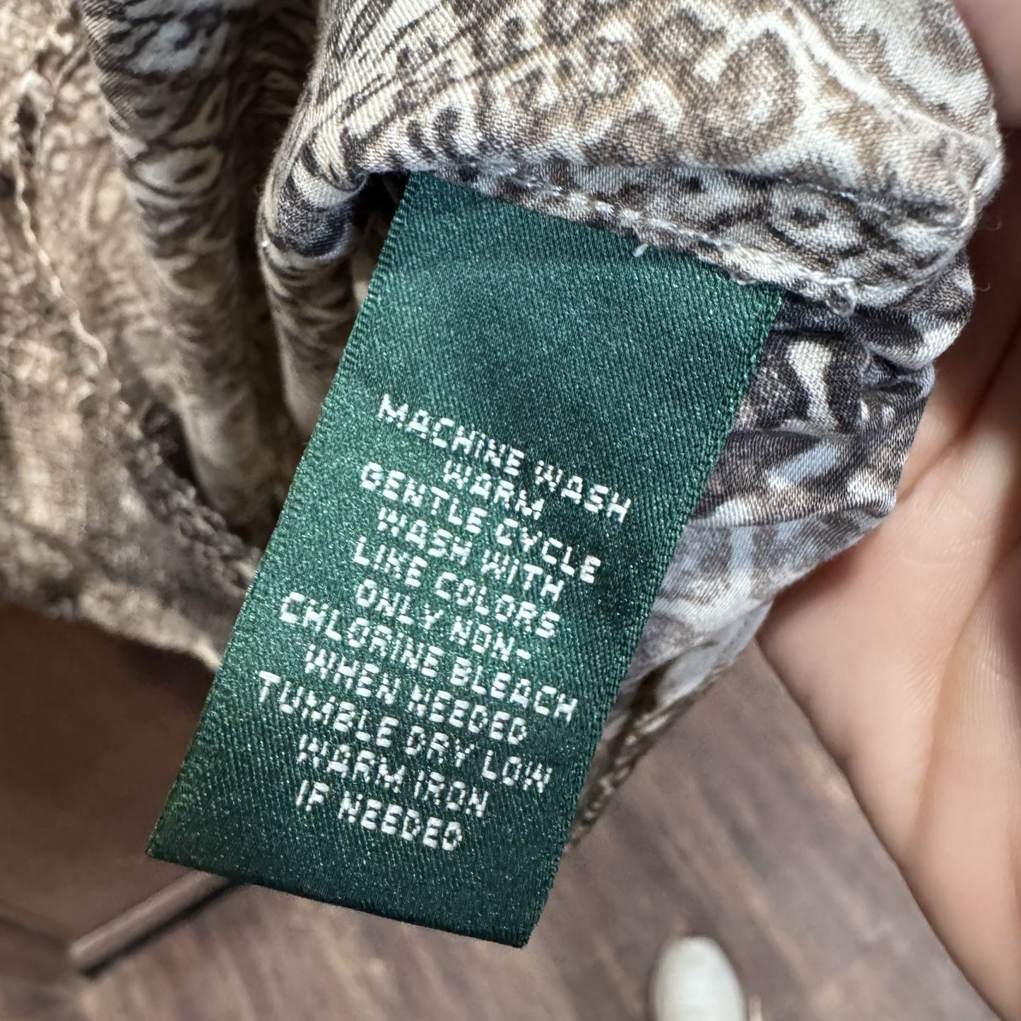 Lauren Ralph Lauren XL Button Down Shirt Snakeskin Print Blouse Animal Print