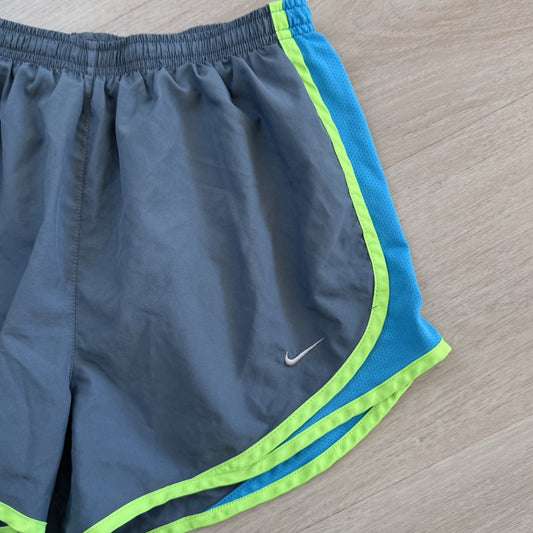 Nike Dri-Fit Women’s Running Shorts Gray Green Blue Size S Athletic