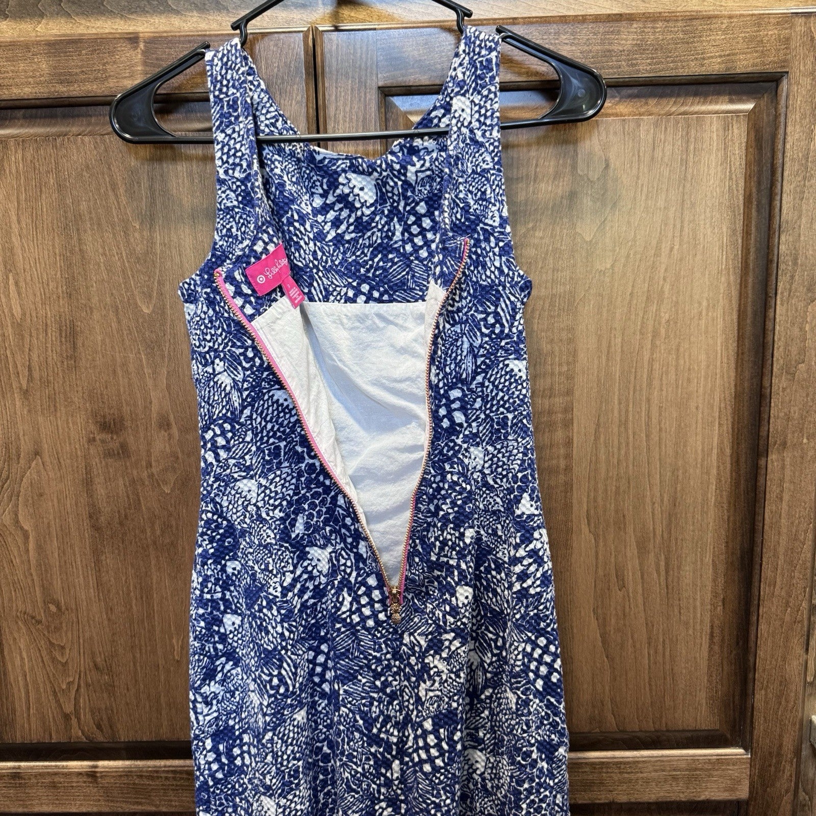 New Women Lilly Pulitzer for Target Anniversary My Fans Blue Shift Dress Size 2