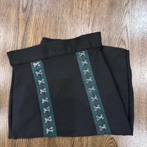 Wow Couture Black Bodycon Skirt - Hook & Eye Detail, Size M