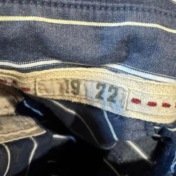 Y2K Hollister Navy Pinstripe Button Down Shirt Sz Small 2000s Vibe