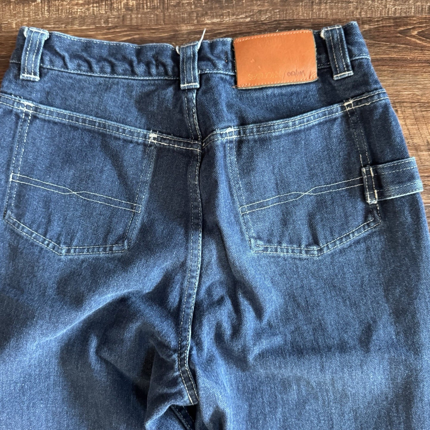 Sean John Mens Jeans Size 16 Relaxed Fit Blue Denim Wide Leg 100% Cotton