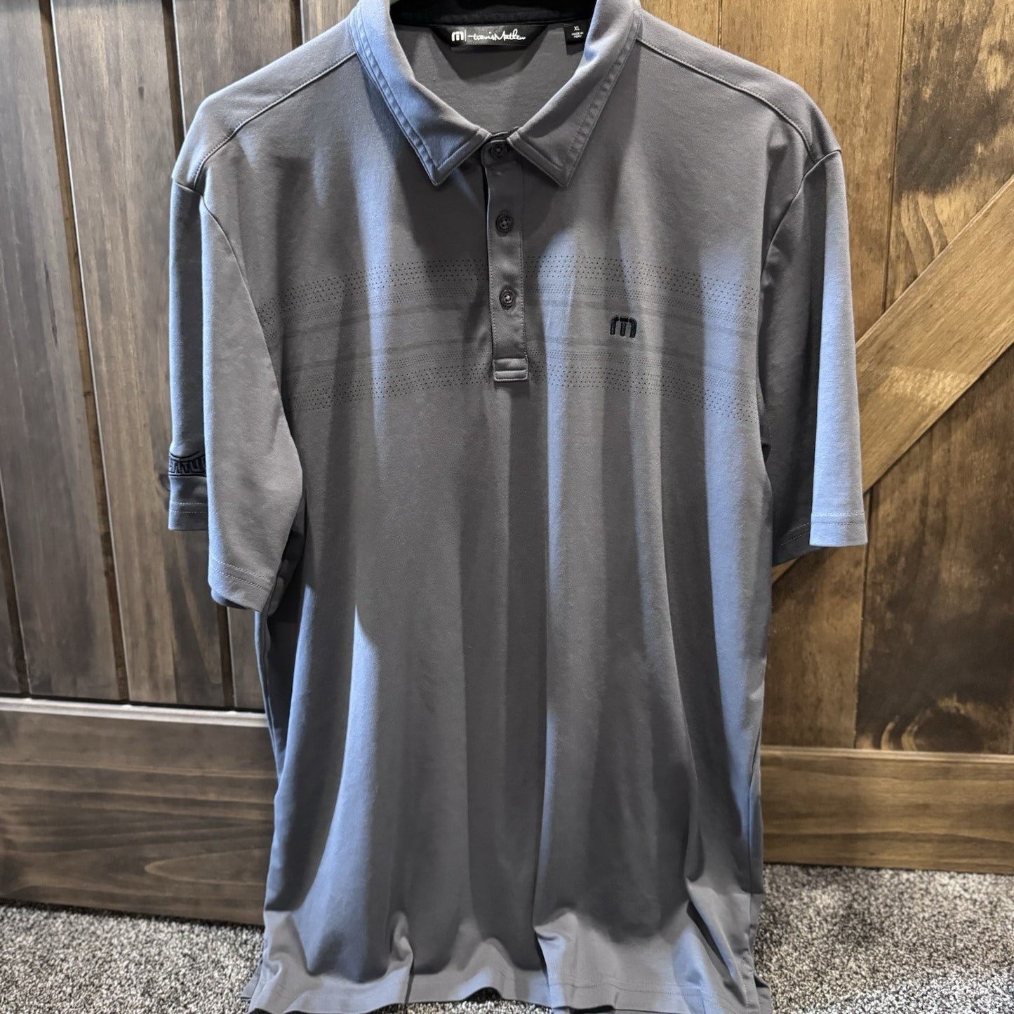 TravisMathew Men’s Polo Shirt XL Gray Athletic Golf Pima Cotton Blend