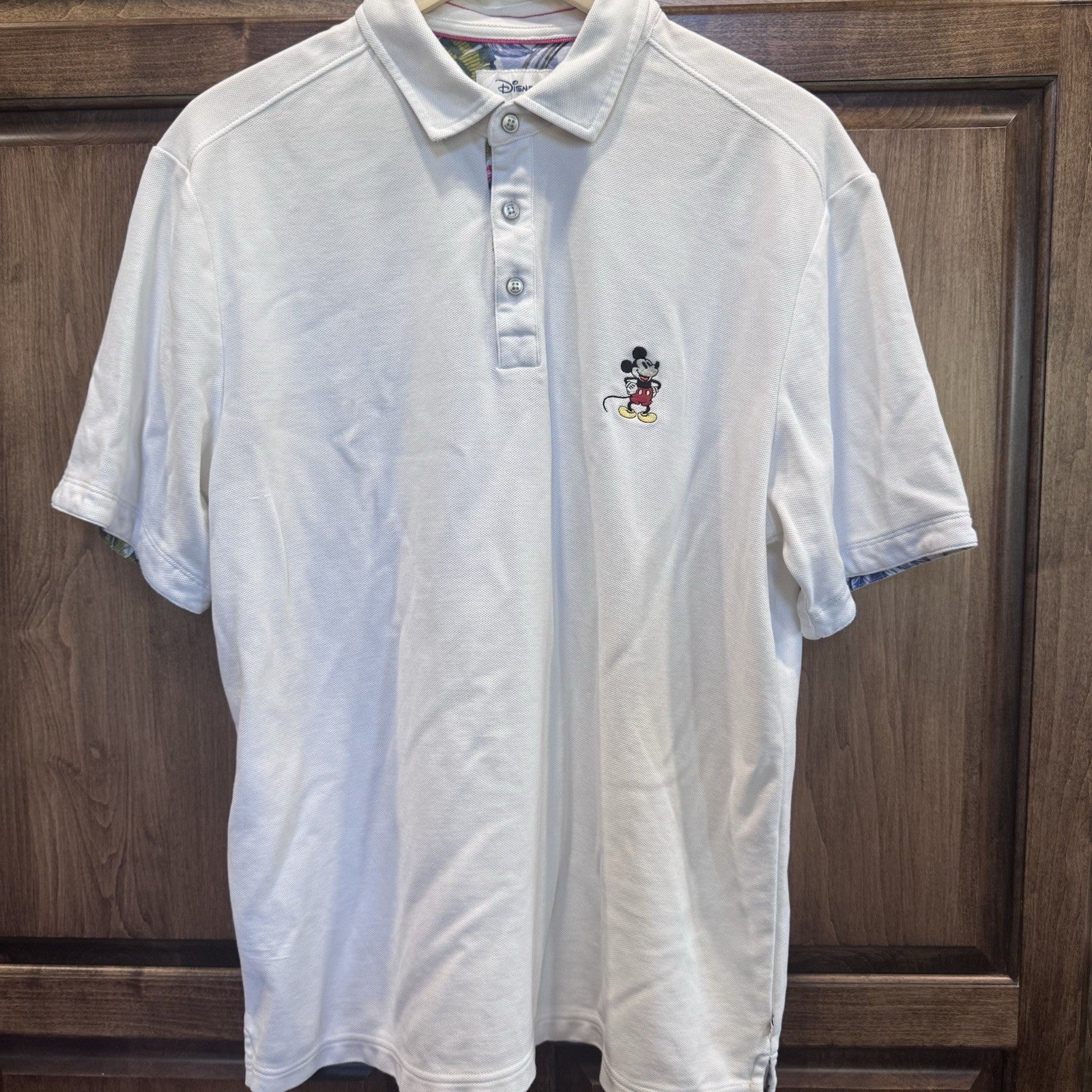 Disney Tommy Bahama Mickey Mouse Polo Shirt Men’s L White Supima Cotton