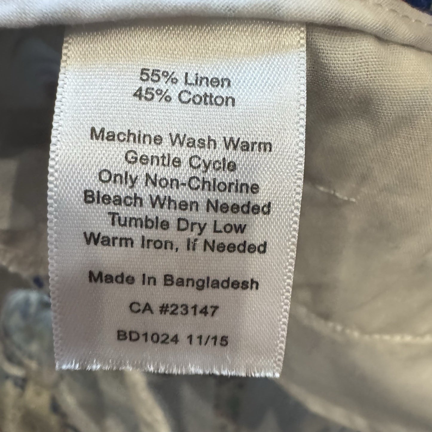 Talbots Petites Linen Cotton Blend Shorts 8P | Multicolor Paisley Print