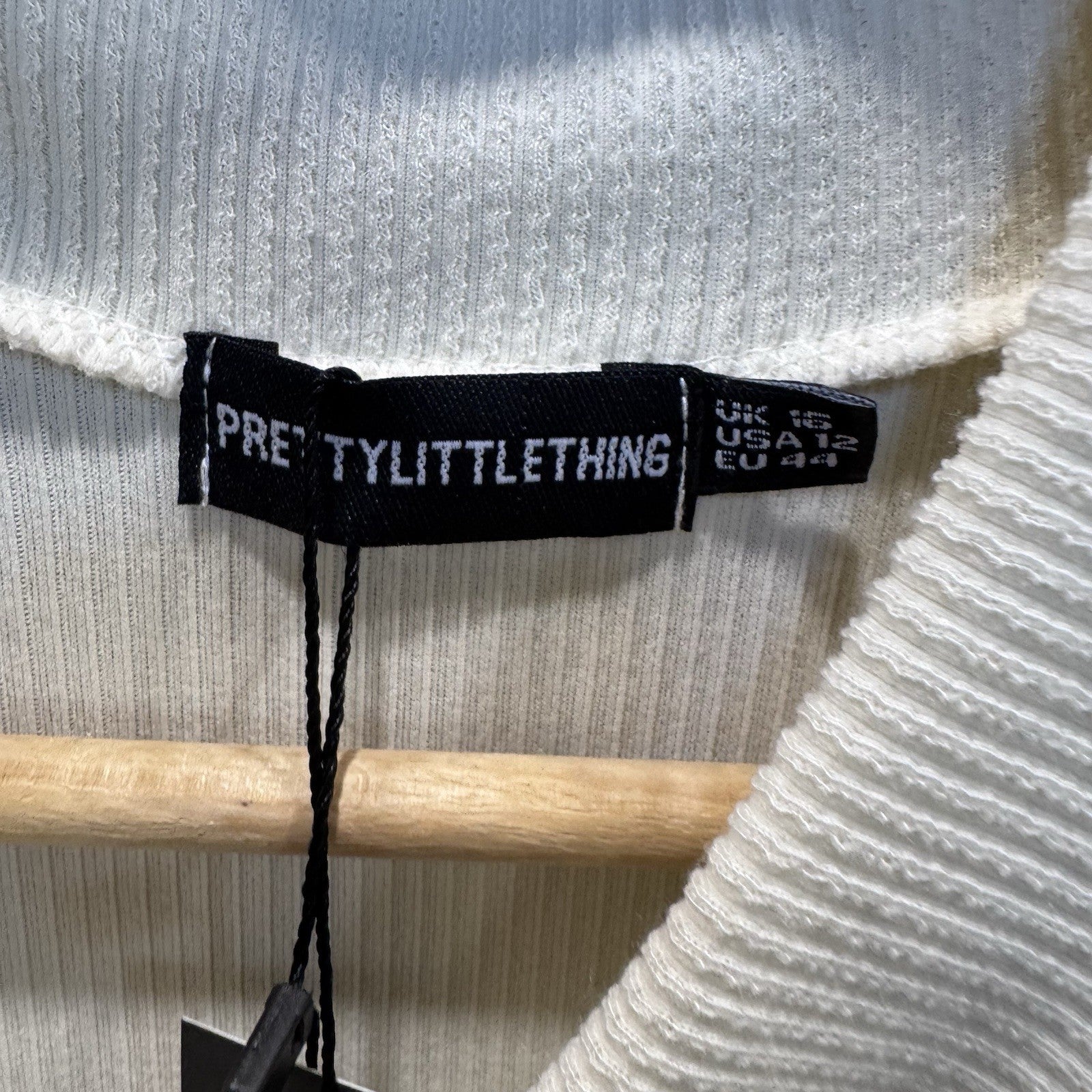 NWT PrettyLittleThing Maternity Cream Ribbed Jumpsuit – Size 12 US / 16 UK