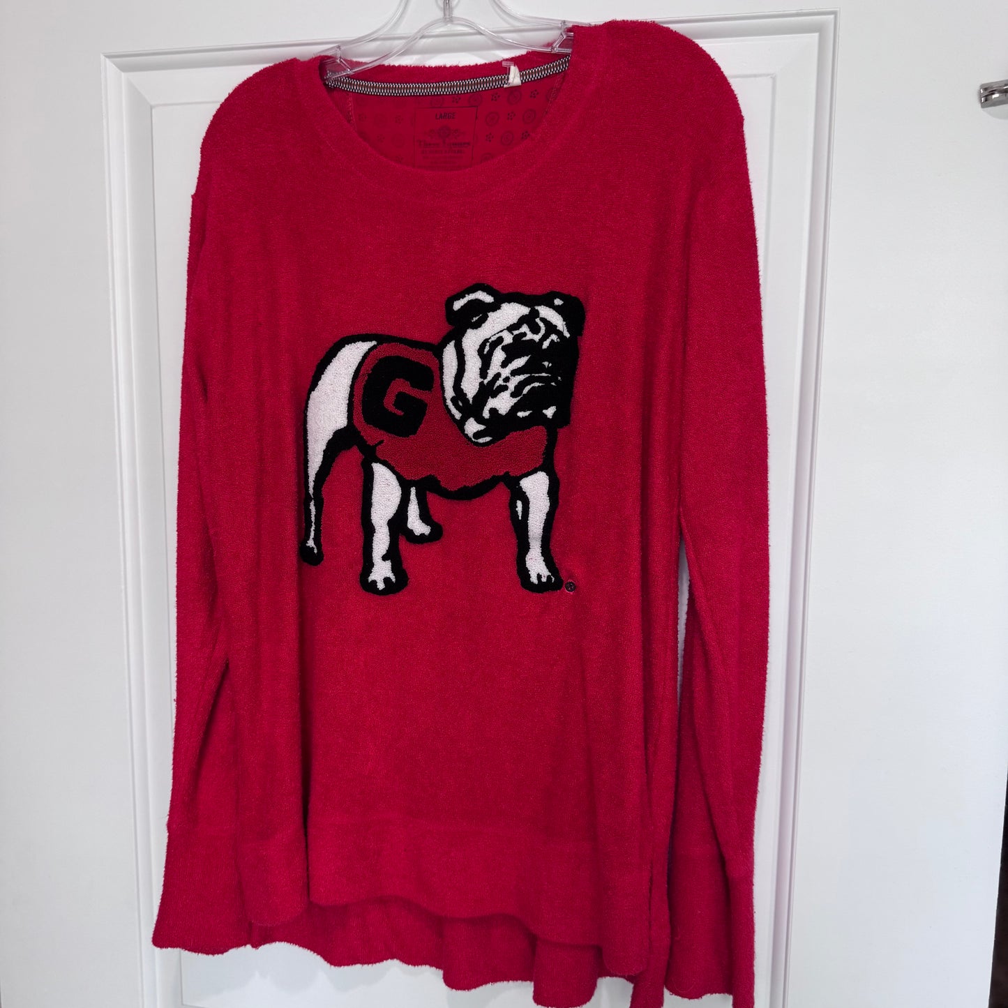 University of Georgia UGA Bulldog Sweater by Three Square | Women’s Large | Red Long Sleeve Cozy Knit