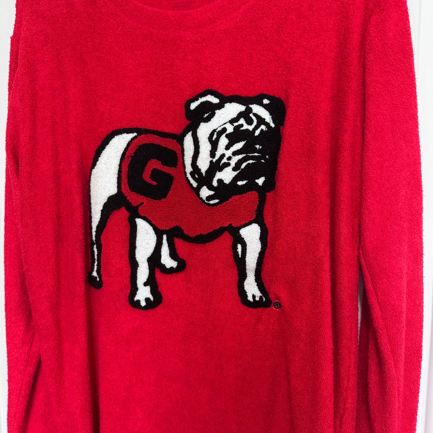 University of Georgia UGA Bulldog Sweater by Three Square | Women’s Large | Red Long Sleeve Cozy Knit