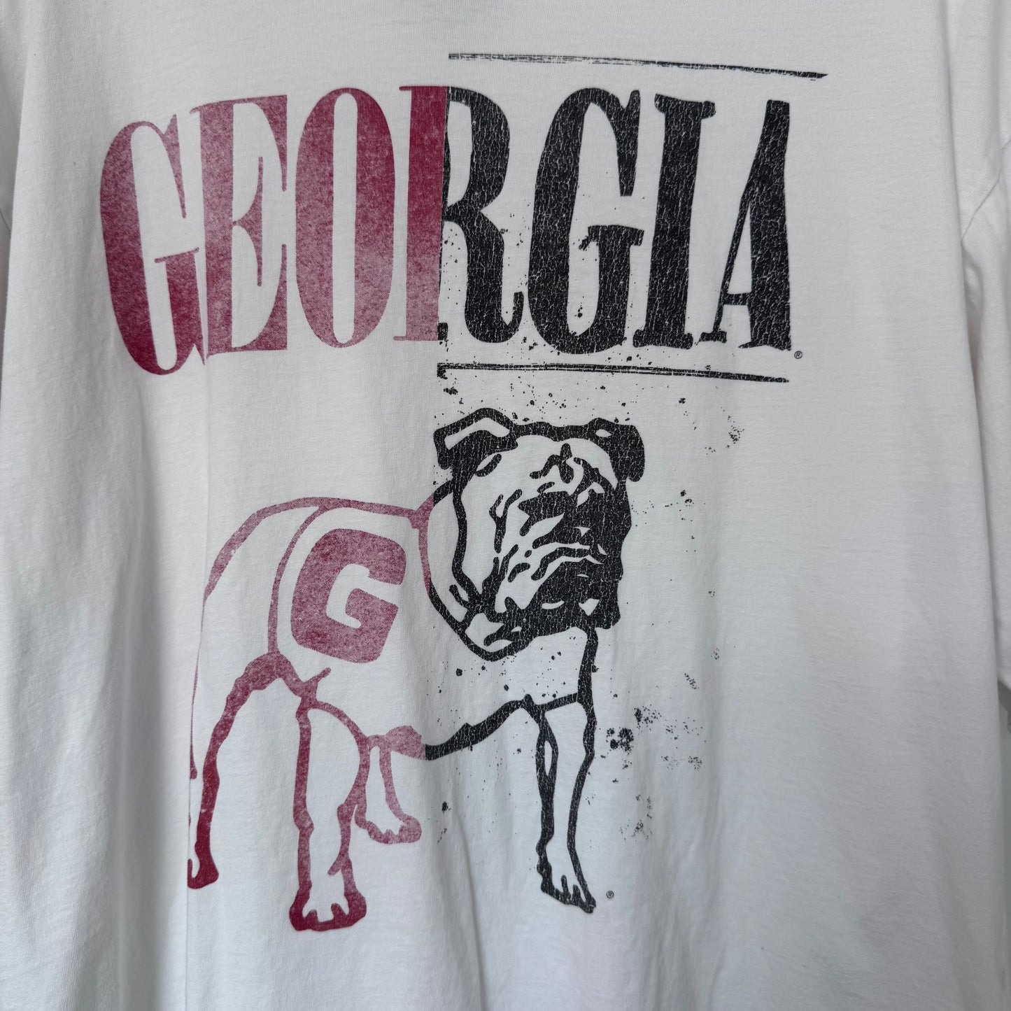 University of Georgia Bulldogs “Go Dawgs 1785” T-Shirt by Pressbox | Women’s XL | Short | White Graphic Tee