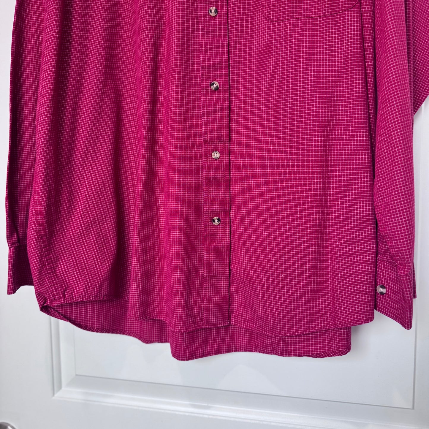 Antigua University of Georgia Bulldogs Button-Down Dress Shirt | Red Grid Check | Men’s XL Long Sleeve