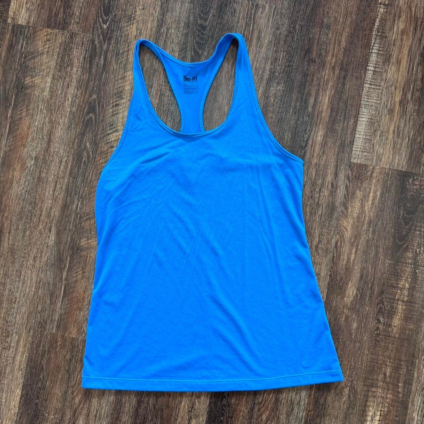Nike Dri-Fit Tank Top Womens M Blue Slim Fit Athletic Training Gym