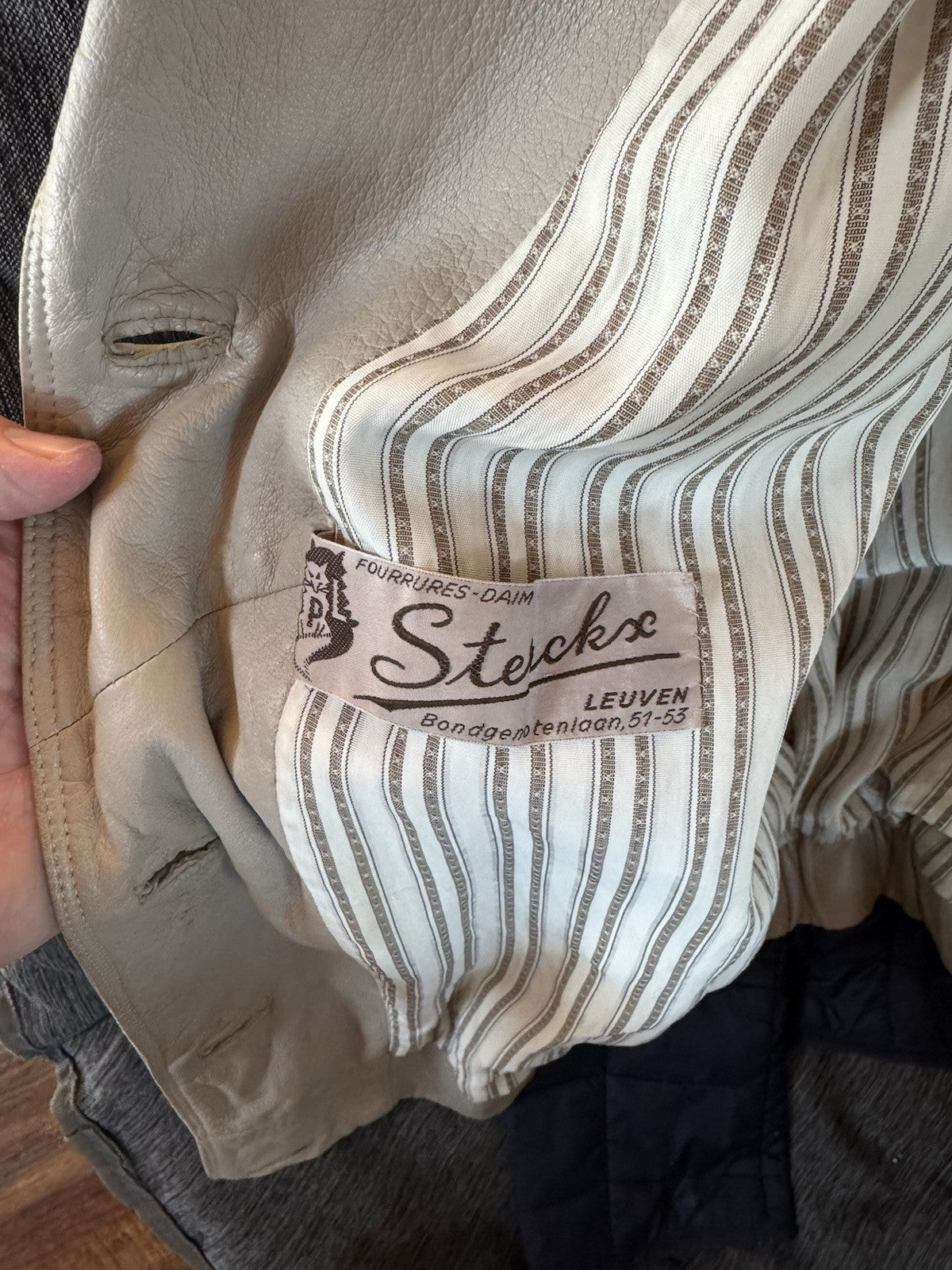 Vintage German Striwa, XL Size Light Brown, Beige, Cream, Leather Jacket, 80s